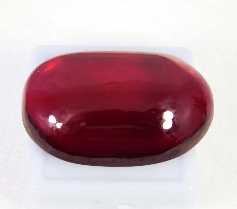 Certified 88.25 Ct Natural Burma Red Ruby Oval Cabochon Cut Loose Gemstone - Image 2 of 4