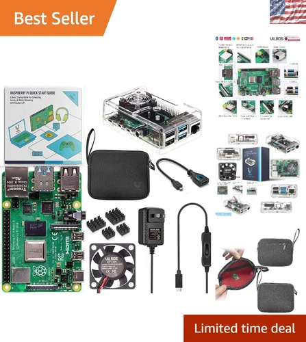 Raspberry Pi 4 Model B Starter Kit: Includes 4GB RAM, Case, Fan & Essential Gear