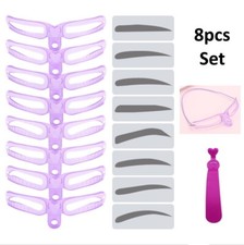 Permanent 8Pcs/Set Mold Stencils Makeup Tool Eyebrow Shaping  Stencil Kit Women