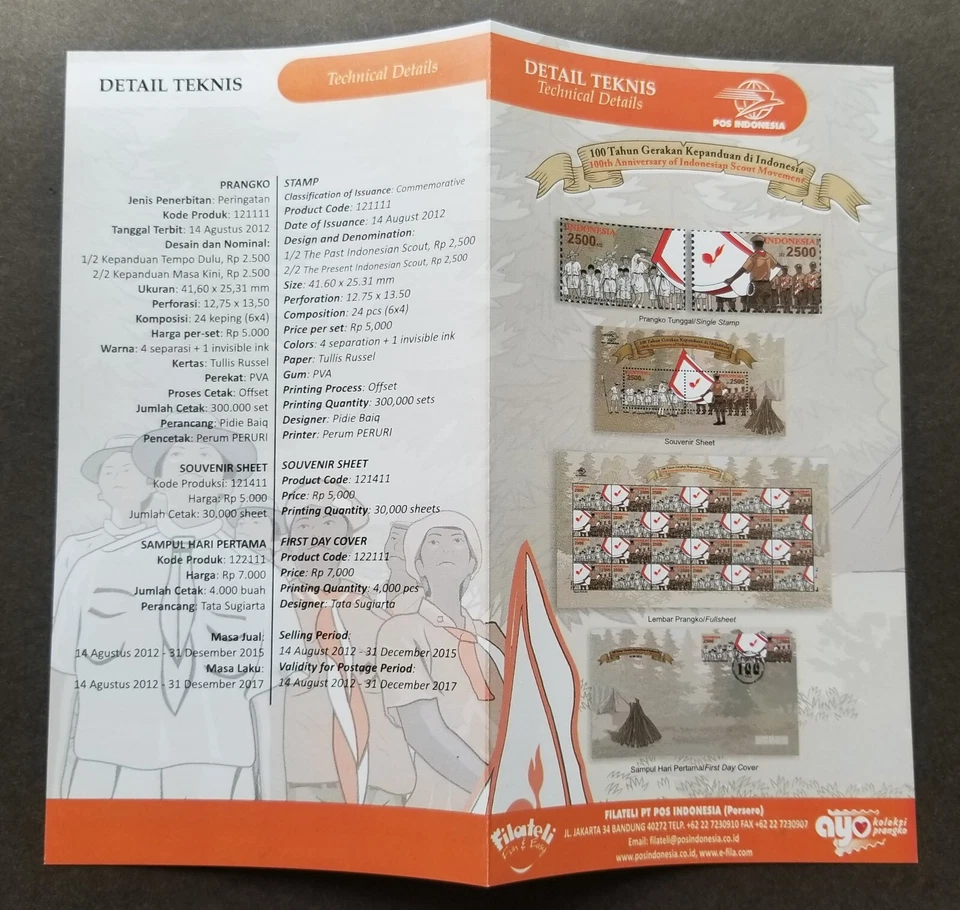 *ENVÍO GRATUITO Indonesia 100 Aniversario Movimiento Scout 2012 Boy Jamboree Scouting (FDC) Foto 2 de 4