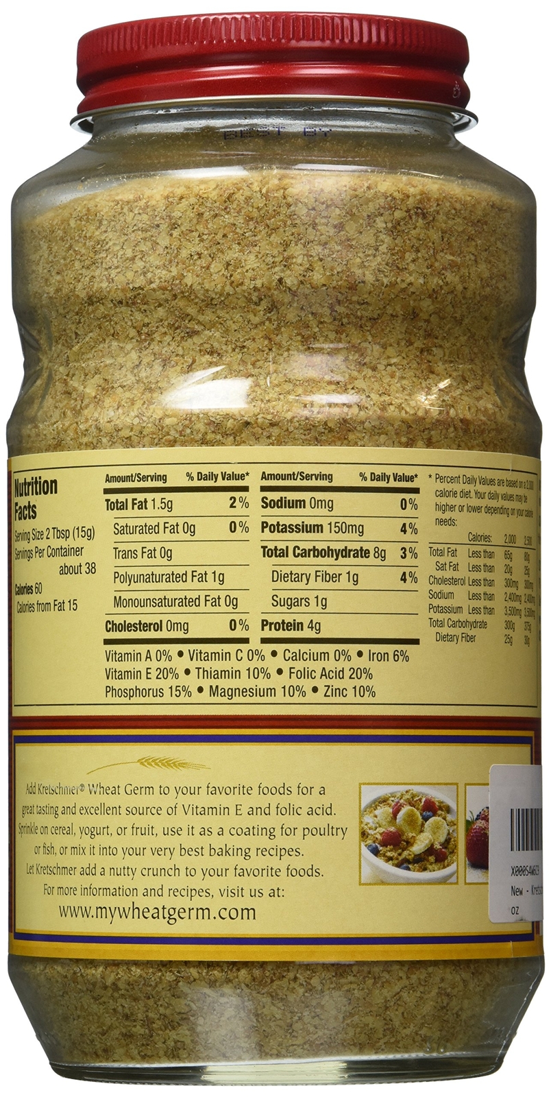 Kretschmer Wheat Germ 20 oz Pack of 1 Gourmet Food Nutritional Boost