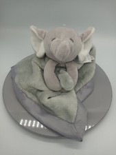 Carter's 2020 Gray Elephant White Ears Plush Lovey Security Blanket Silky Back