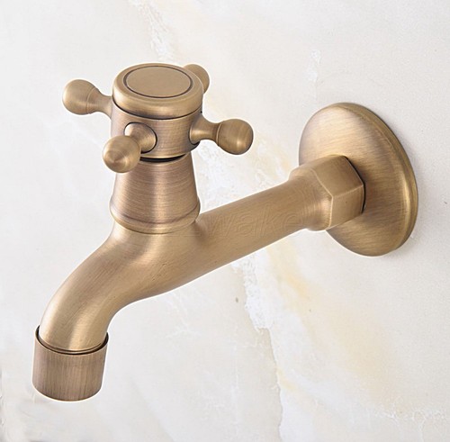 Laundry Wall Mounted Antique Brass Mop Water Tap Garden Basin Sink Faucet Zav315 - Picture 4 of 8