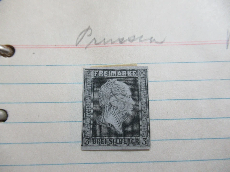 1850-56 Old Antique Stamp, PRUSSEN PRUSSIA, SC#4, 3 Silbergroschen, Unused - Image 2 of 2