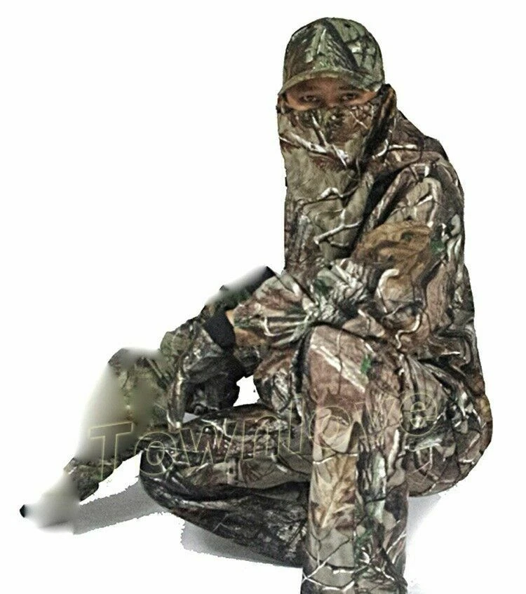 Mens New Bionic Camouflage Hunting Clothes Leaf Waterproof Jacket + Pants Suits - Image 2 of 4