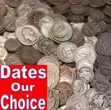 $5 Face Value 90% Silver Coins - Random Year and Denomination - Full Dates