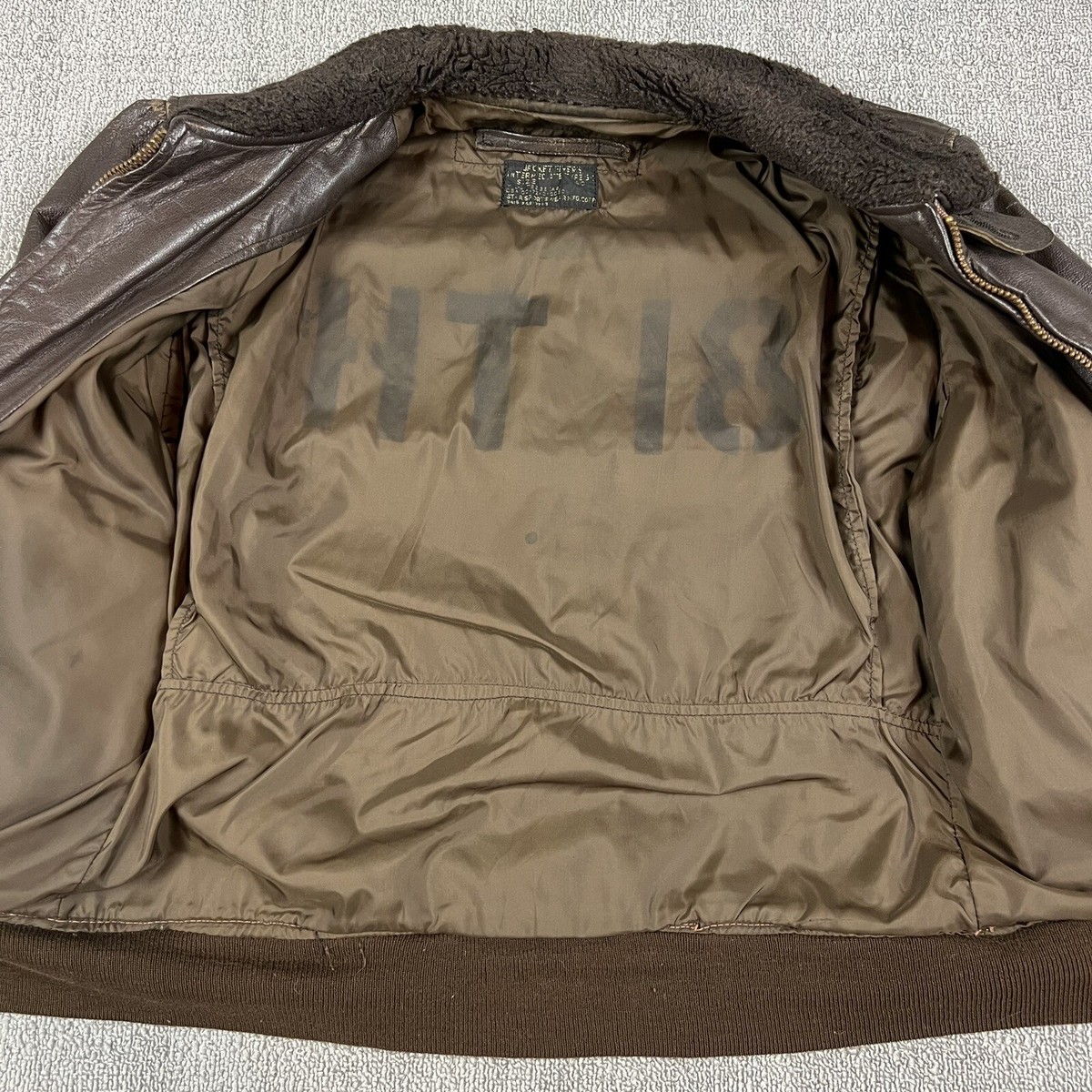 Vintage Military G-1 Leather Bomber Jacket Star Sportswear USN