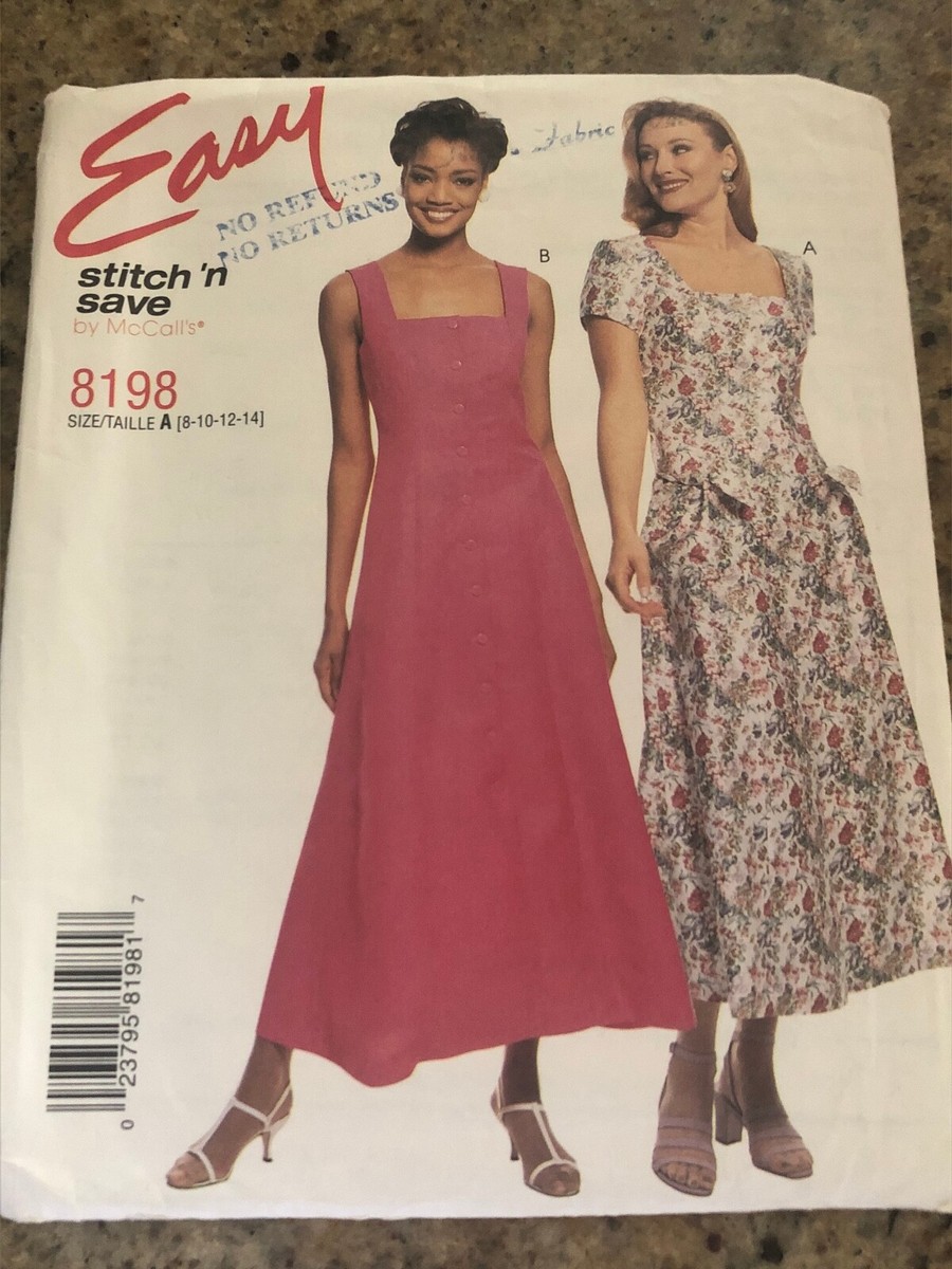 💐 McCALL'S #8198 - LADIES TWO STYLE FIT & FLARE SUMMER DRESS