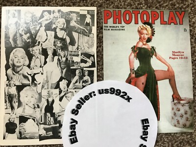 2 x Marilyn Monroe Postkarten (Collage + ''Photoplay'' Faksimile) ATEMBERAUBEND! Original