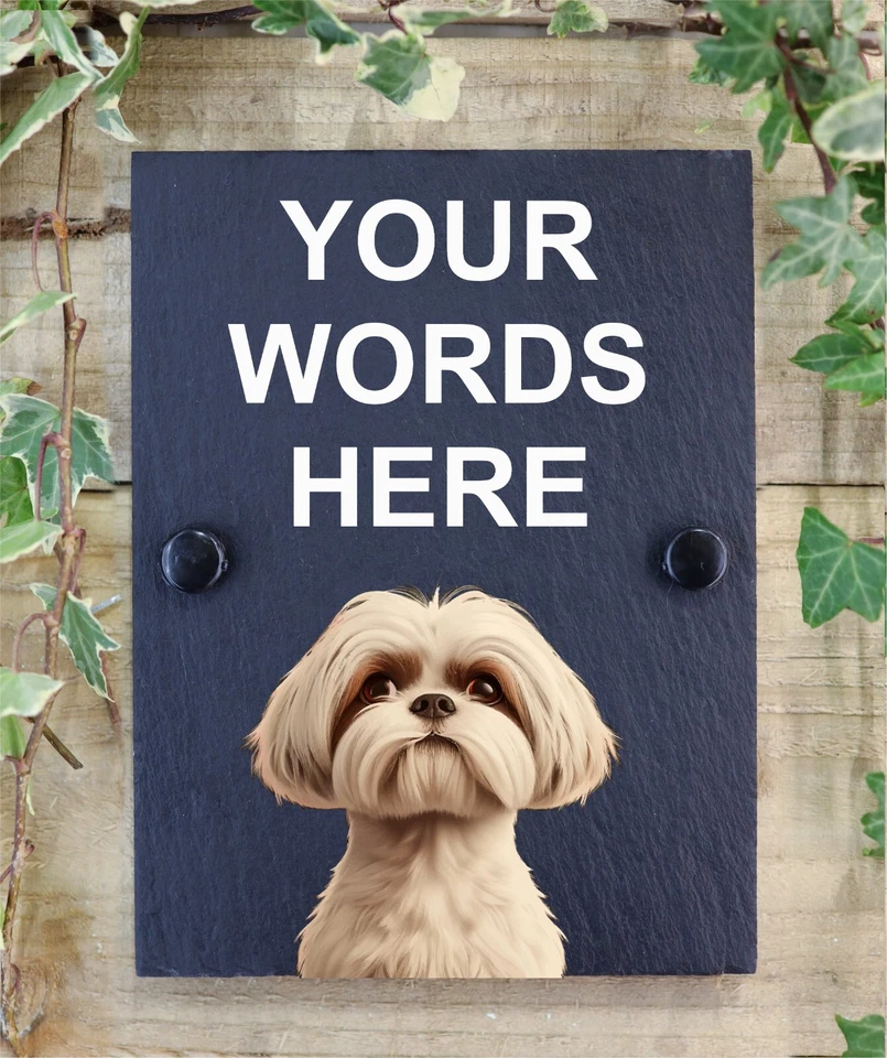 Shih Tzu Personalised Funny  Beware Of The Dog Slate Sign Plaque Pixar Style - Image 3 of 4