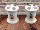  Lot of 2   pumpkin bathroom toothbrush holder