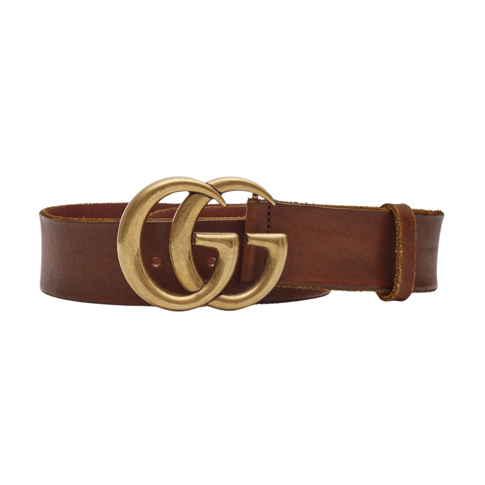 CEINTURE GUCCI CUIR DE VEAU MARRON MARMONT GG 40 MM (65/26)