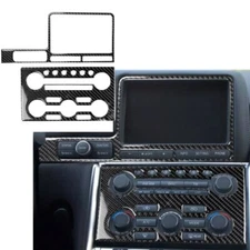 2Pcs Real Carbon Fiber Navigation Climate Control Cover Trim Fits 09-16 R35 GTR