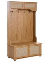 Garderobenschrank Mit Haken Holzoptik Wiener-Geflecht Hellbraun FüR 12 Paar
