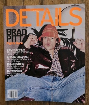 Vintage BRAD PITT Details Mag Jan/Feb 2001  Jack Black Desert Storm Y2k Fashion