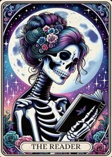 5D DIY Reader Skeleton Diamond Art Kit For Adults Full Drill Wall Art Kit