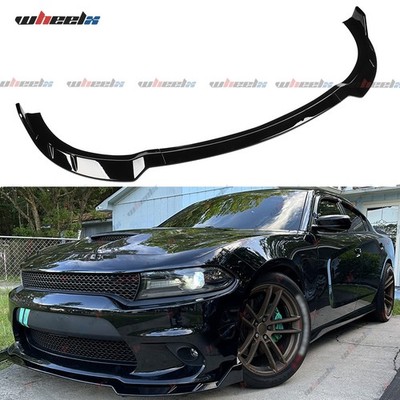 For Dodge Charger SRT Scat 2015-23 Front Bumper Lip Spoiler Splitter Gloss Black