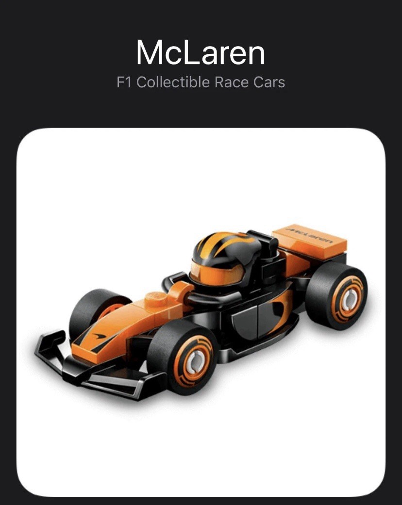 Lego F1 McLaren Speed Champions Minifigure CMF Series