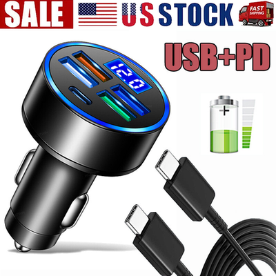 #ad 4 USB Port Super Fast Car Charger Adapter for iPhone Samsung Android Phone LOT $472.14