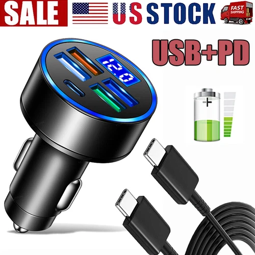 4 USB Port Super Fast Car Charger Adapter for iPhone Samsung Android Phone LOT