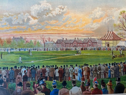 1889 SPALDING WORLD" 4 COLOR LITHOGRAPH- ALL AMERICA TEAMS" " ORIGINAL LITHO