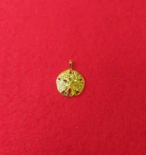 14KT GOLD PLATED SAND DOLLAR DIAMOND CUT CHARM - 2033