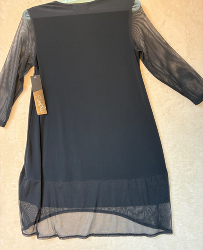 Sympli Navy Blue Tunic Jersey Sheer 3/4 Sleeve & Bottom size 6 - Picture 9 of 12
