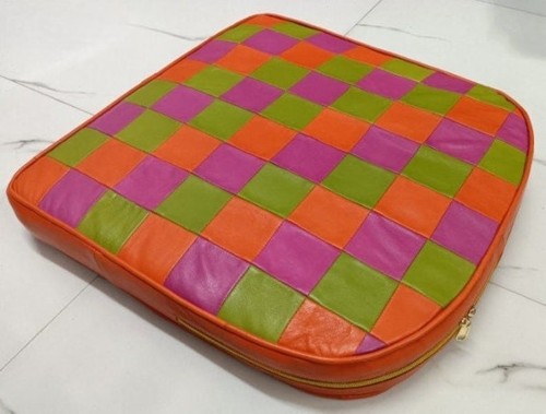 Leather Seat Cushion With Foam INSERTS for Chairs TOLIX Style Orange Pink Green - Picture 2 of 5