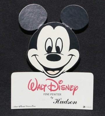 Disney Mickey Mouse Hudson Pewter Figurines Die Cut Store Display Sign