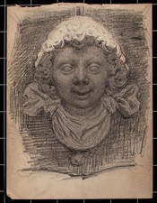 Putto Bauornament Architekturentwurf unbekannt unsign Unikat Zeichnung undatiert