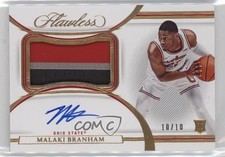 2022-23 Panini Flawless Collegiate Gold 10/10 Malaki Branham #21 Patch Auto 1cc7