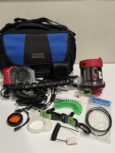 Intova Slave Flash Snorkel Dive Camera Extras Lot With Waterproof Case + Storage