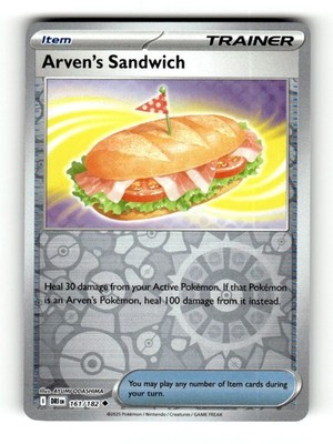 Arven's Sandwich 161/182 Uncommon Destined Rivals Pokemon Reverse Holo Near Mint