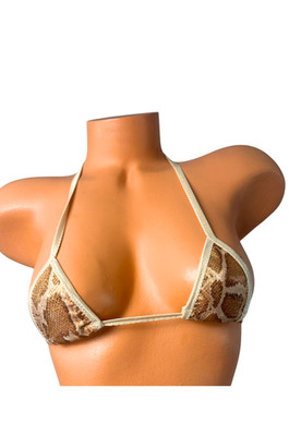 Bronze snake print  Micro Bikini TopExtreme Sexy Top Only