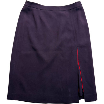 BCBGMAXAZRIA Women s 8 Purple Red Contrast Slit Formal Work Pencil Skirt