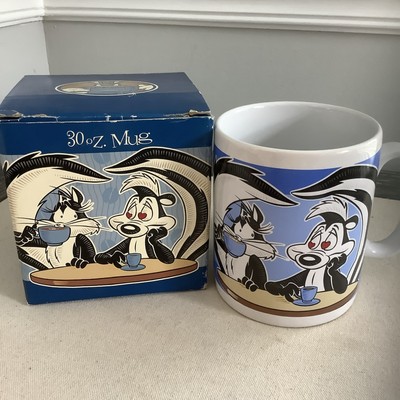 VTG Pepe Le Pew Jumbo 30 oz Mug 1997 Warner Bros. Hot Sweet Full Bodied NOS