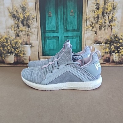 PUMA MEGA NRGY HEATHER KNIT Women's Gray/Pink Running Sneaker SZ 10, 19109604