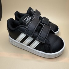 adidas Grand Court Black White Sneaker Tennis Shoes Toddler Girl Boy Size