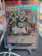 2024 CONTENDERS OPTIC LEONARD TAYLOR III ROOKIE TICKET TEAL 1/99 BOOKEND NT1