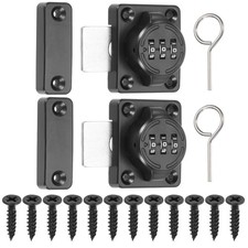 2 Pcs Combination Cabinet Latch Keyless Password Lock Black