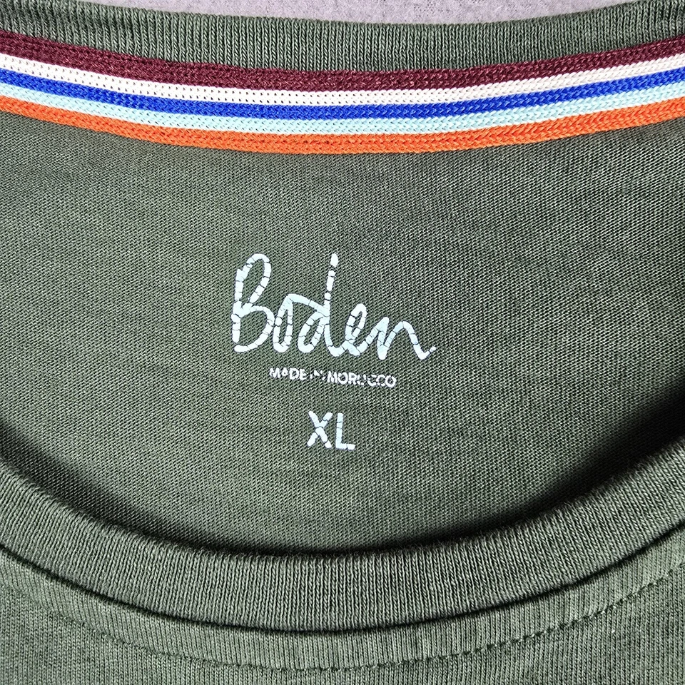 Camisa Boden Para Hombres XL Verde Manga Larga Cuello Redondo Algodón Informal Básica Hecha en Marruecos Foto 4 de 4