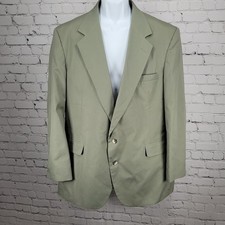 Haggar Gentleman's Closet Green Gray 2 Button Vented Notch Blazer Sport Coat 46
