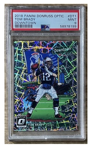 2018 Panini Donruss Optic Tom Brady Downtown DT1 Patriots PSA 9