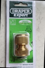 Draper Messing Schlauchverbinder 1/2 Zoll mit Wasserstoppteil 68433