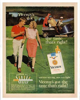Vintage Viceroy Zigaretten Golf Werbung Retro Tabak Poster -...