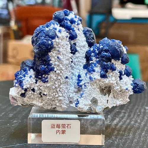 266G Blueberry fluorite Inner Mongolia mineral crystal specimen healing
