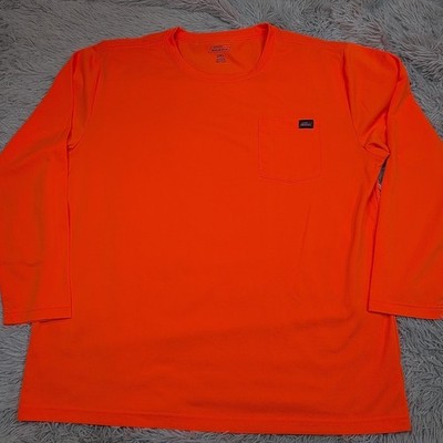 シャツ Dickies Shirt Mens 2XL Blaze Orange Tee Workwear Pocket Chore