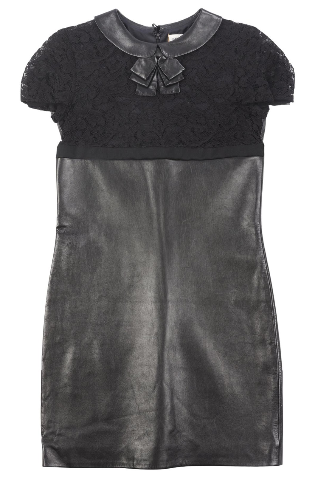 SAINT LAURENT MINI ABITO IN PELLE NERO FR 36 UK 8