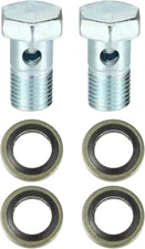 X AUTOHAUX 2 Set Universal Auto Banjo Bolt Brake M14*1.5*32, Silver Tone 