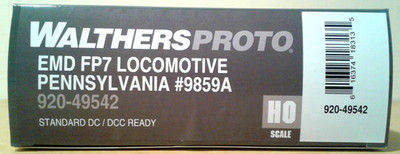 HO SCALE WALTHERS PROTO EMD FP7 PENNSYLVANIA RAILROAD PRR #9859A 920-49542